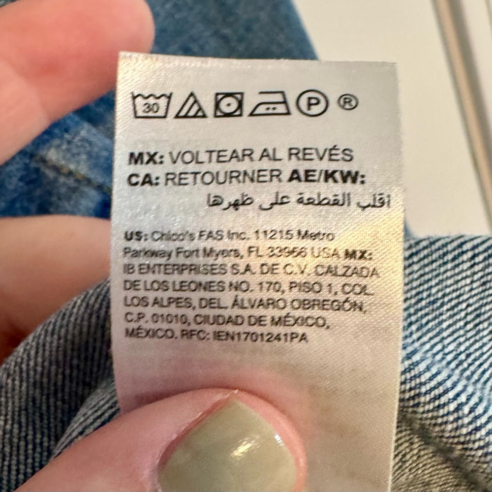 Chico’s | Denim Jacket, Medium Wash, Size 3 (16/18) - EUC - Picture 6 of 6